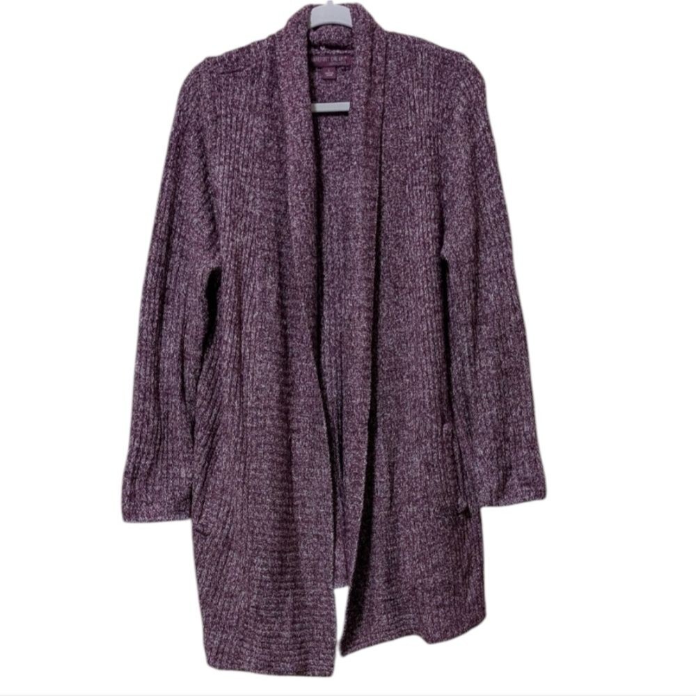 Barefoot Dreams Cozychic Lite Montecito Heathered Cardigan Open Size Large